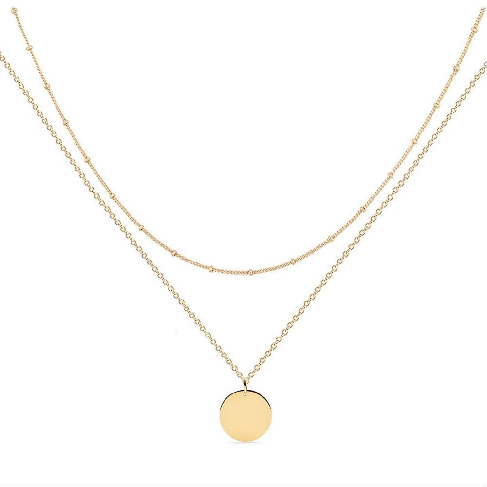 18k Gold Plated Dainty Gold Choker Arrow Bar Layering Long Necklace for Women